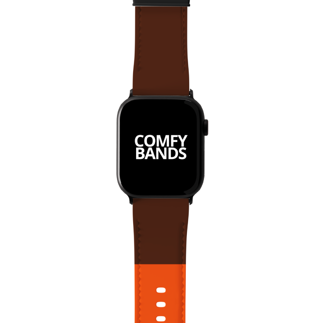 Orange & Brown Color Block Series Band For Apple Watch