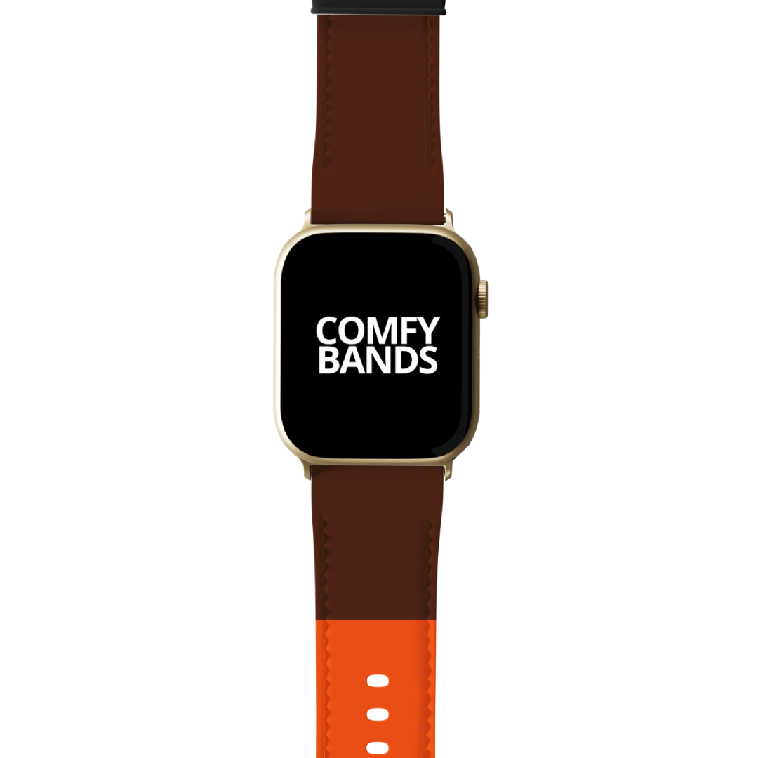 Orange & Brown Color Block Series Band For Apple Watch