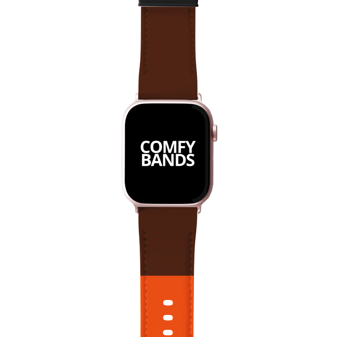 Orange & Brown Color Block Series Band For Apple Watch