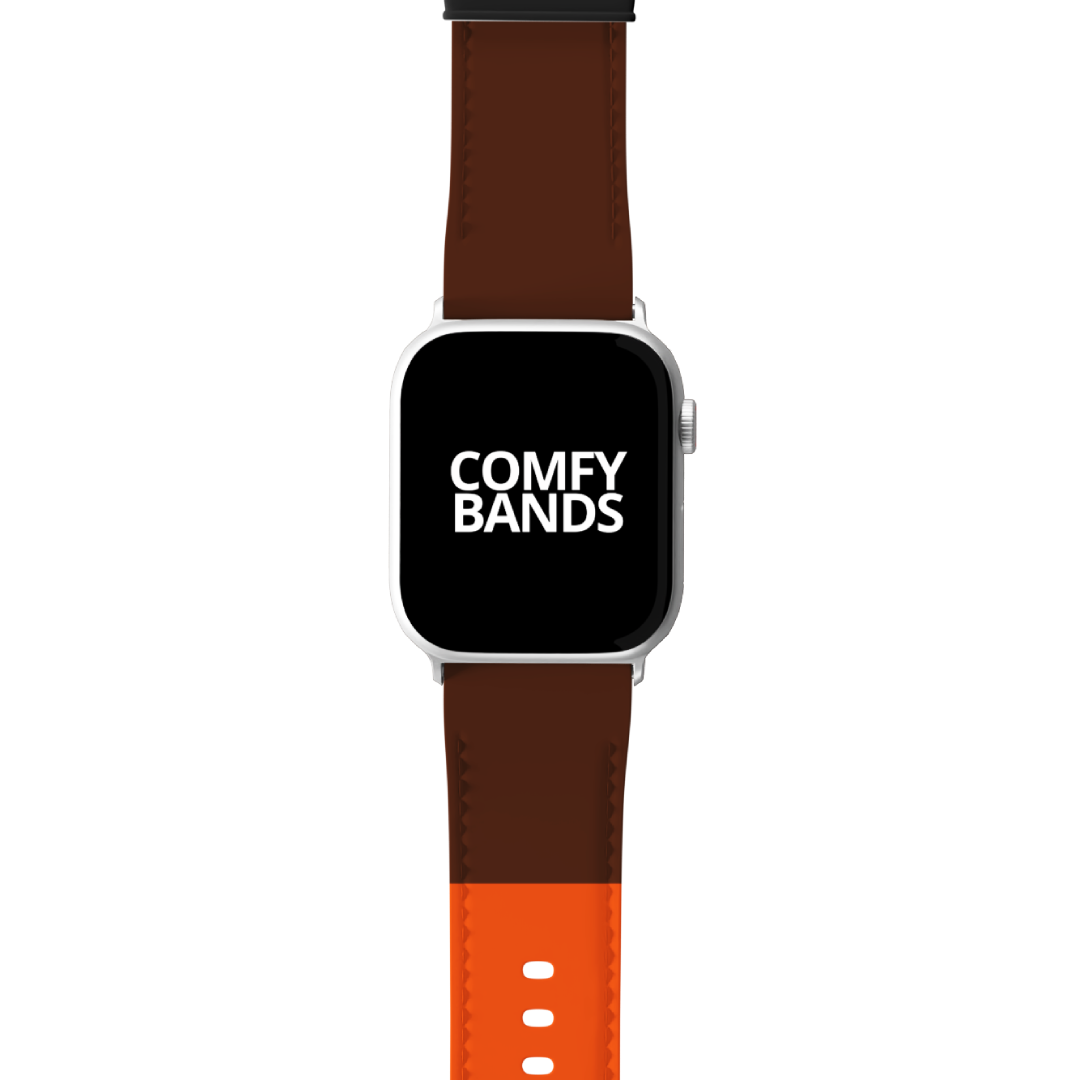 Orange & Brown Color Block Series Band For Apple Watch