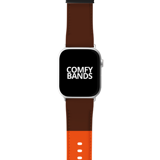 Orange & Brown Color Block Series Band For Apple Watch