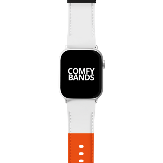Orange & White Color Block Series Band For Apple Watch