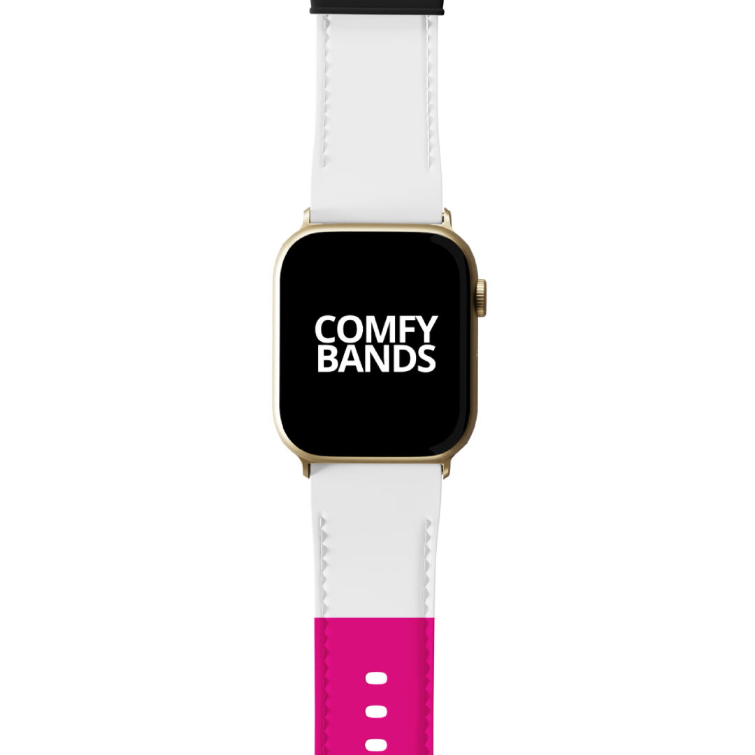 Pink & White Color Block Series Band For Apple Watch