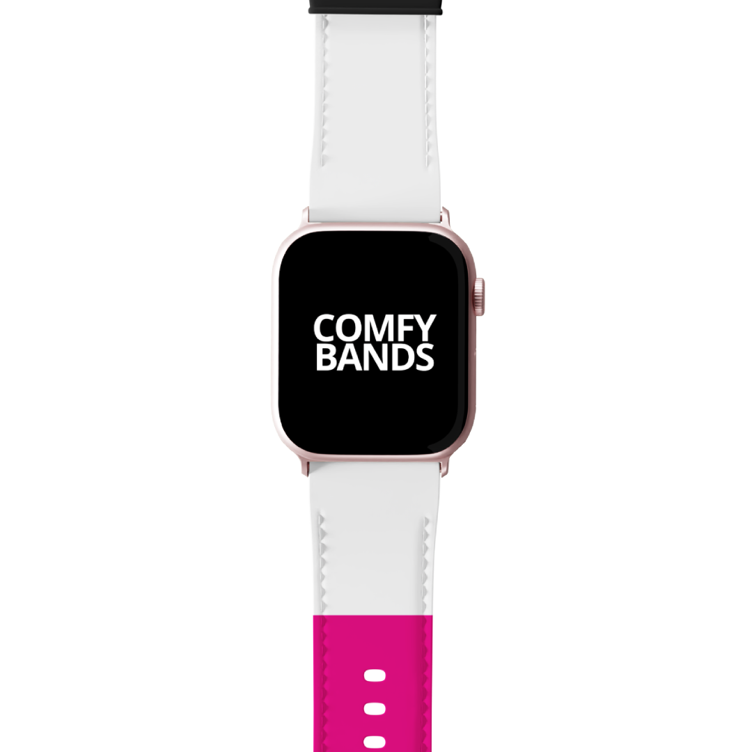 Pink & White Color Block Series Band For Apple Watch