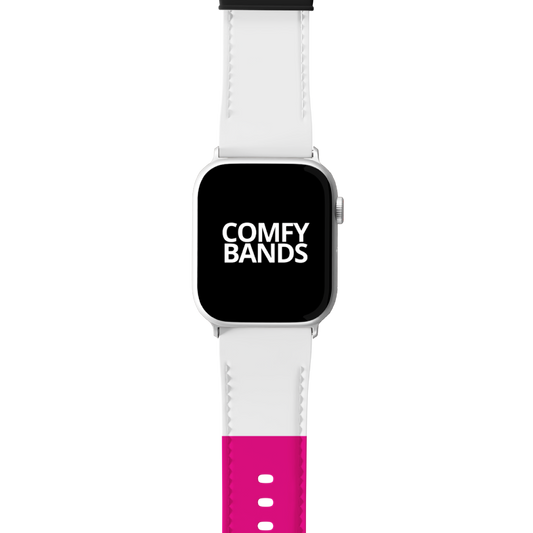 Pink & White Color Block Series Band For Apple Watch