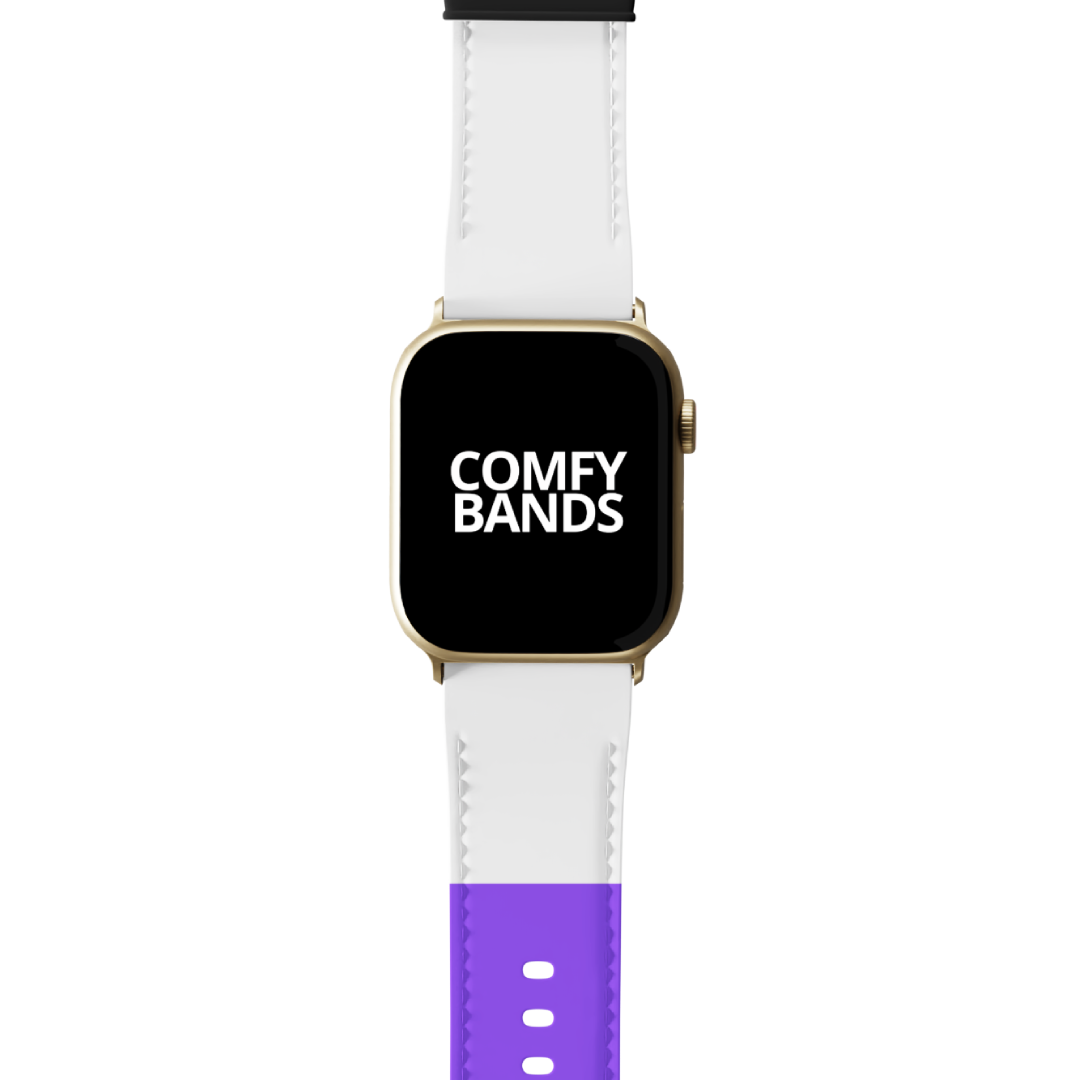 Light Purple & White Color Block Series Band For Apple Watch
