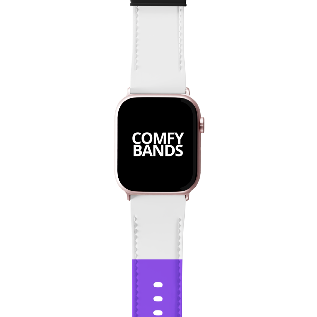 Light Purple & White Color Block Series Band For Apple Watch