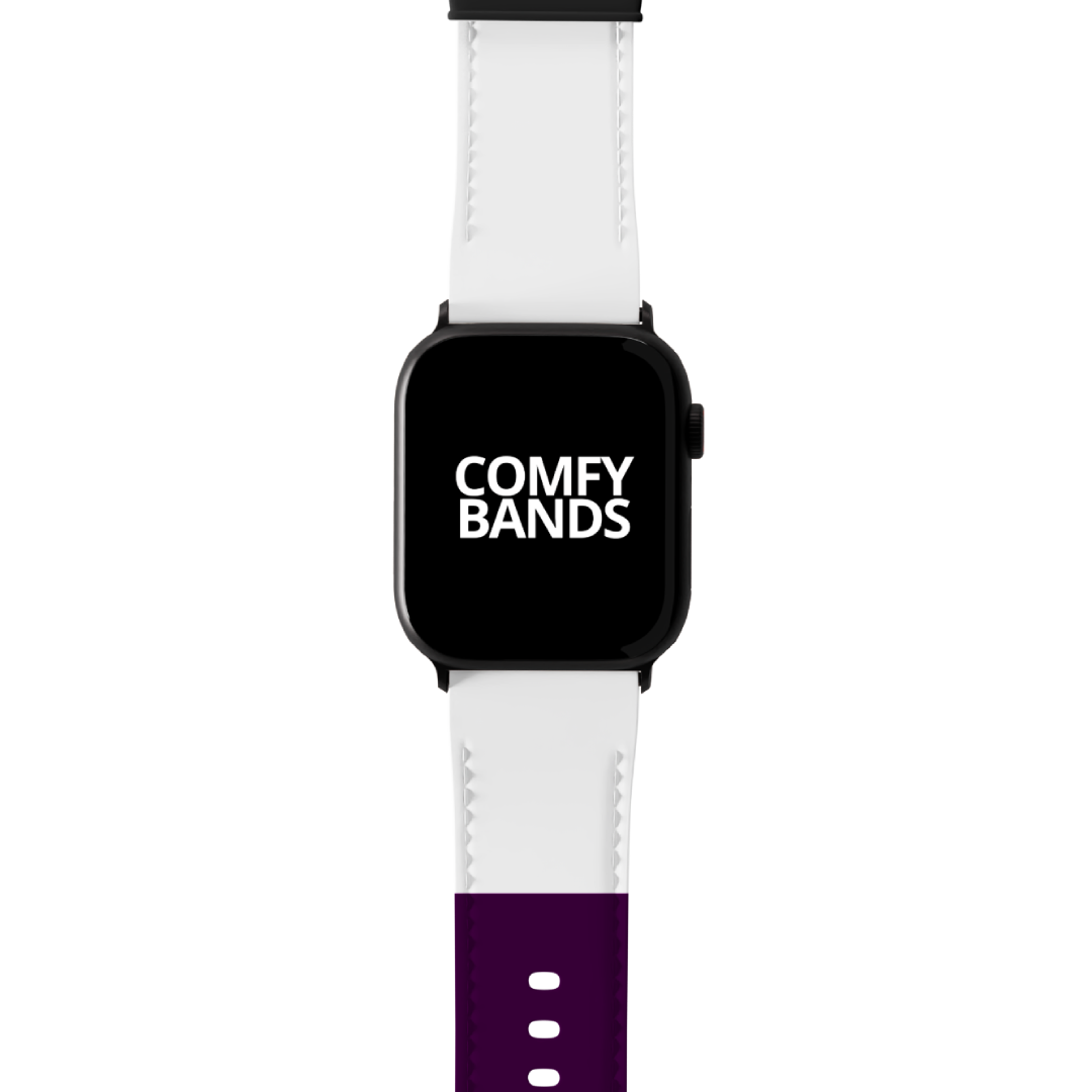 Purple & White Color Block Series Band For Apple Watch