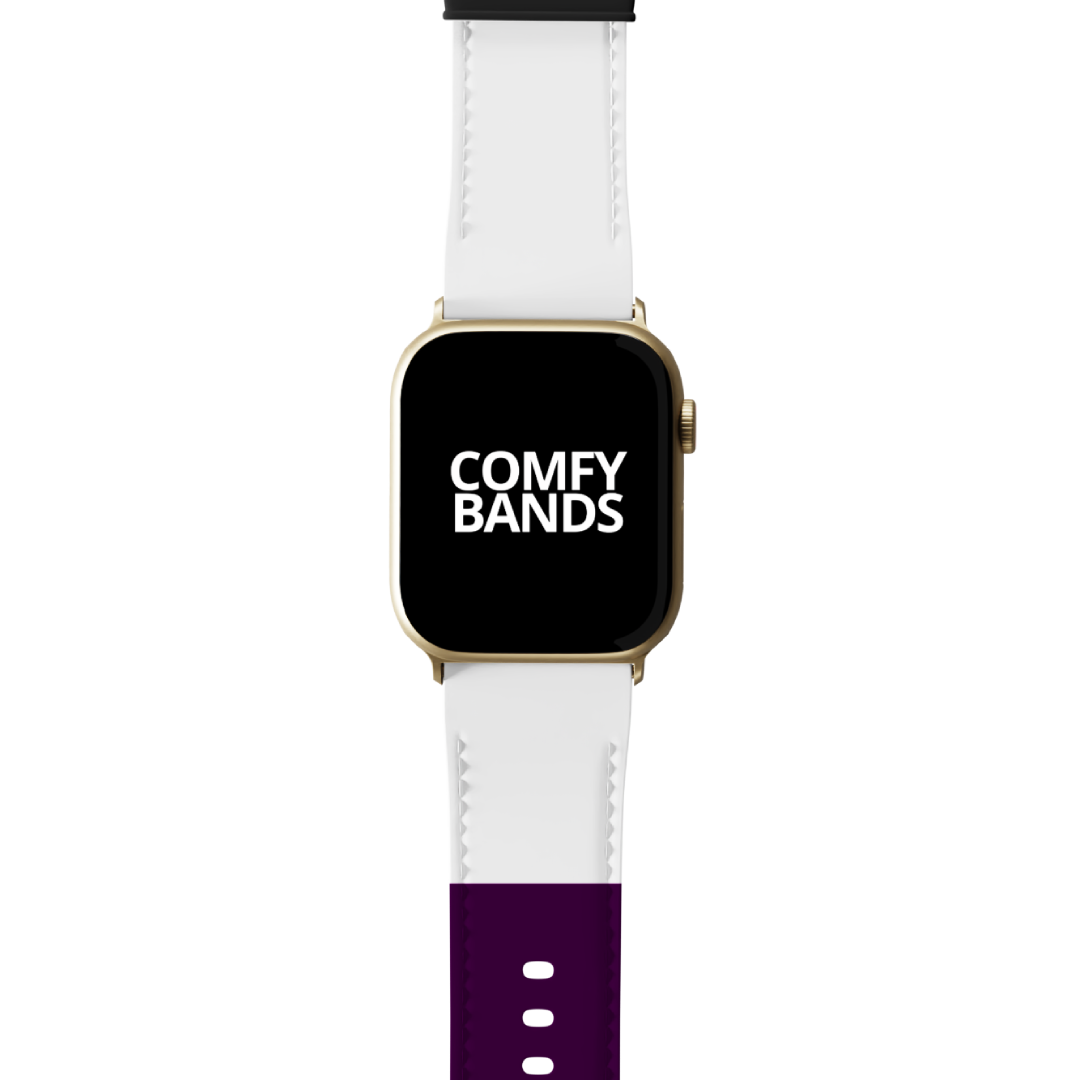Purple & White Color Block Series Band For Apple Watch