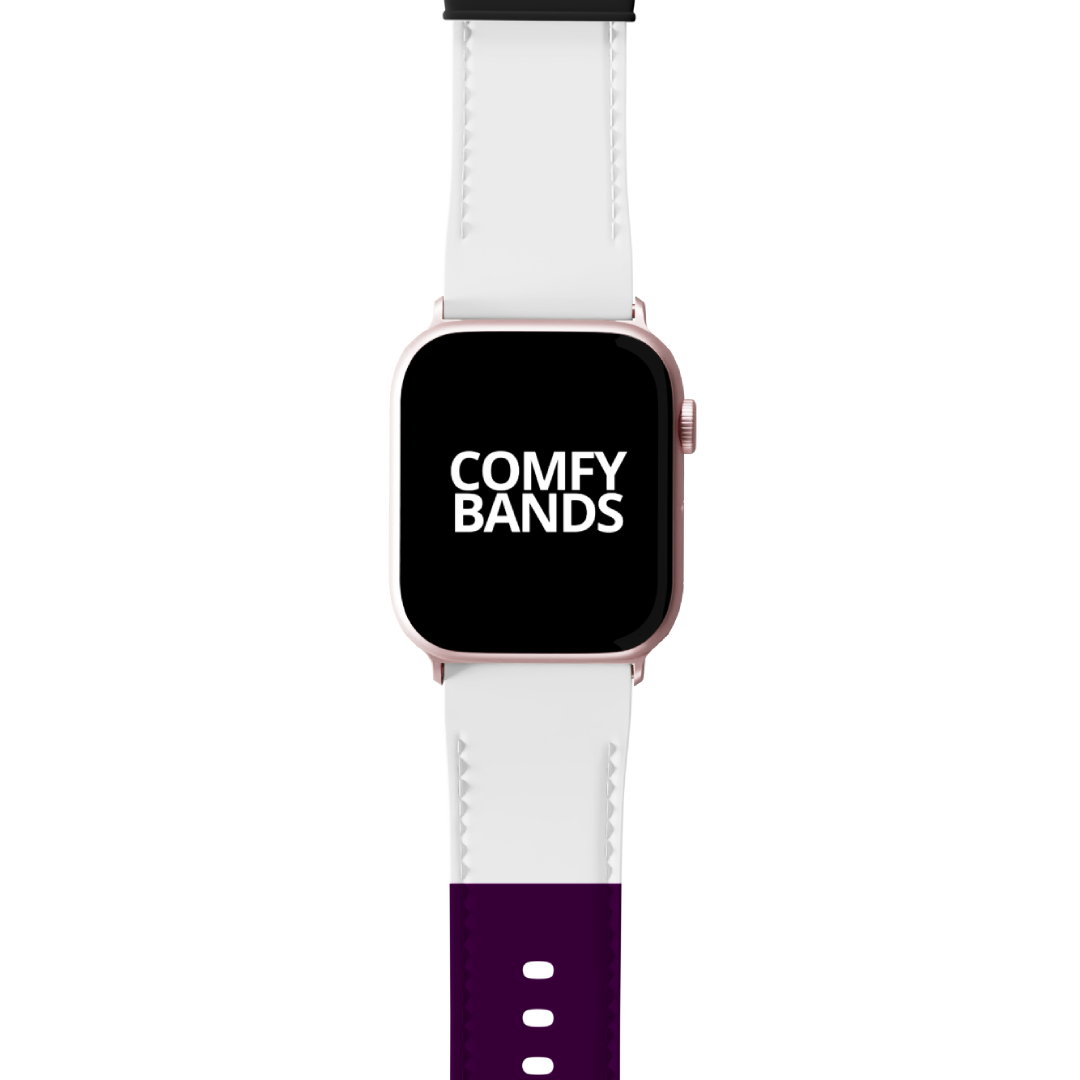 Purple & White Color Block Series Band For Apple Watch
