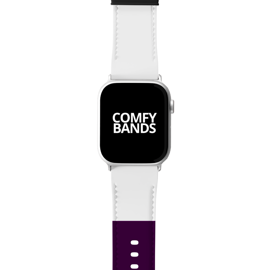 Purple & White Color Block Series Band For Apple Watch