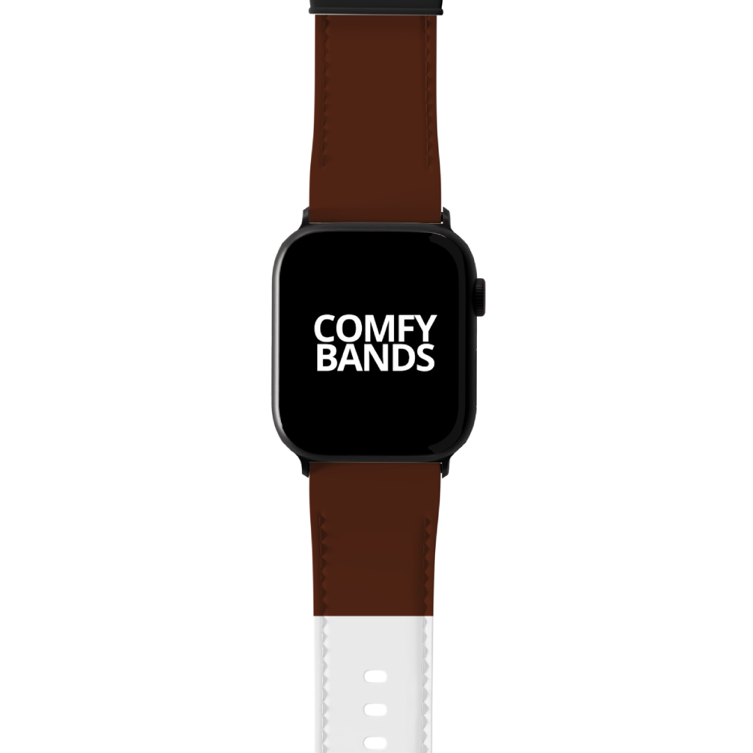 White & Brown Color Block Series Band For Apple Watch