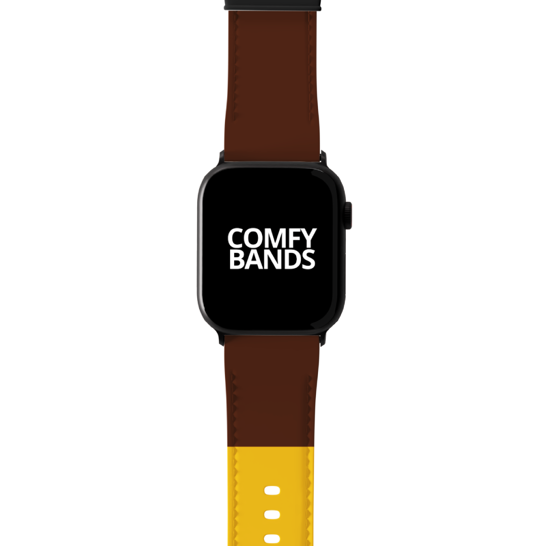 Yellow & Brown Color Block Series Band For Apple Watch