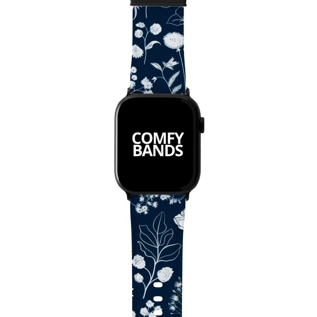 Blue Botanical Floral Series Band For Apple Watch