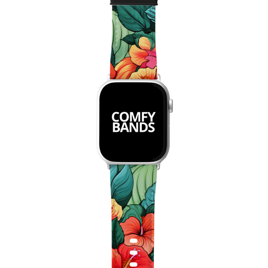 Bright Hibiscus Floral Series Band For Apple Watch