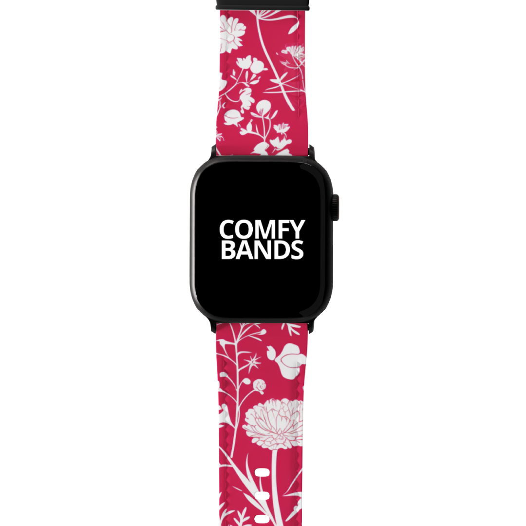 Pink Botanical Floral Series Band For Apple Watch
