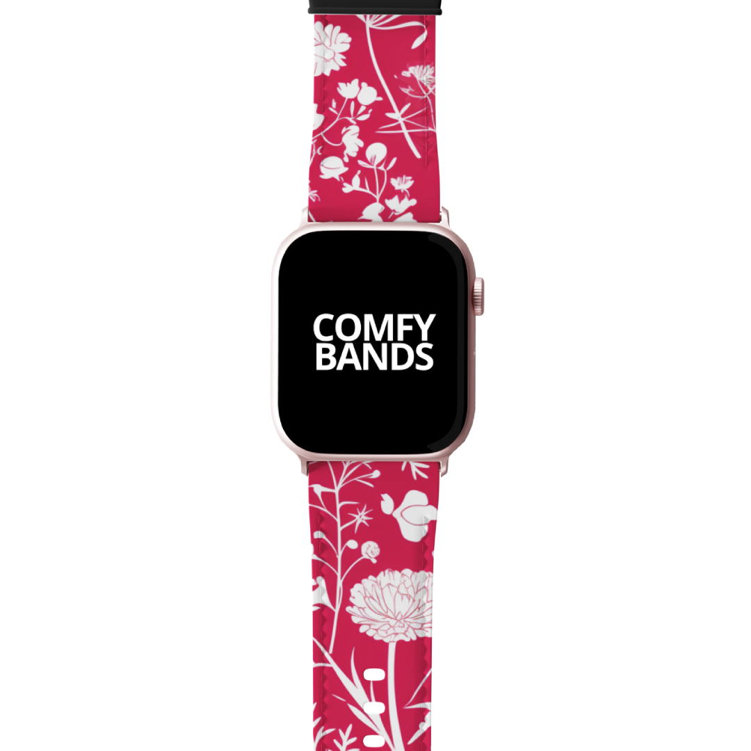 Pink Botanical Floral Series Band For Apple Watch