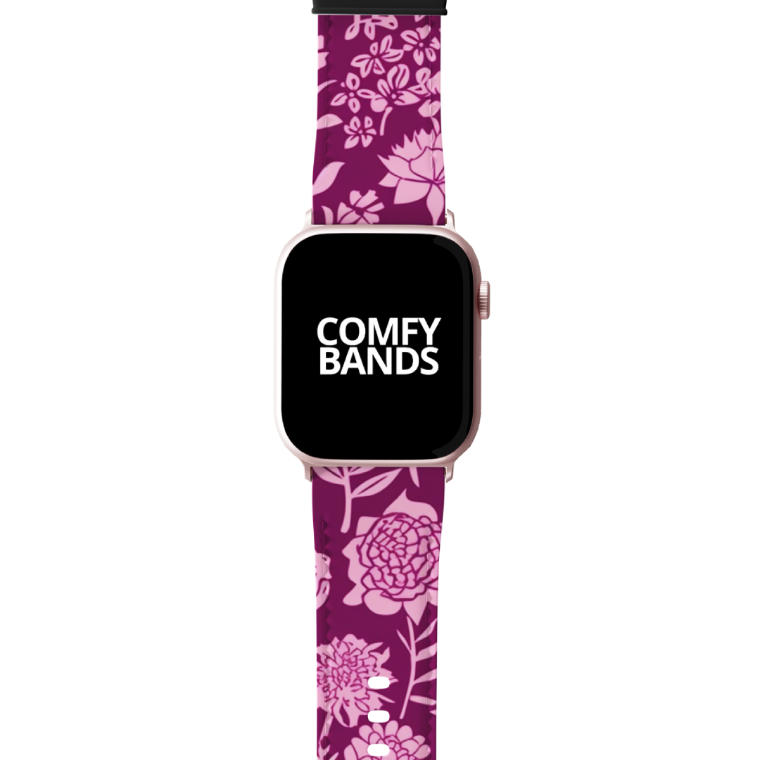 Purple & Pink Botanical Floral Series Band For Apple Watch