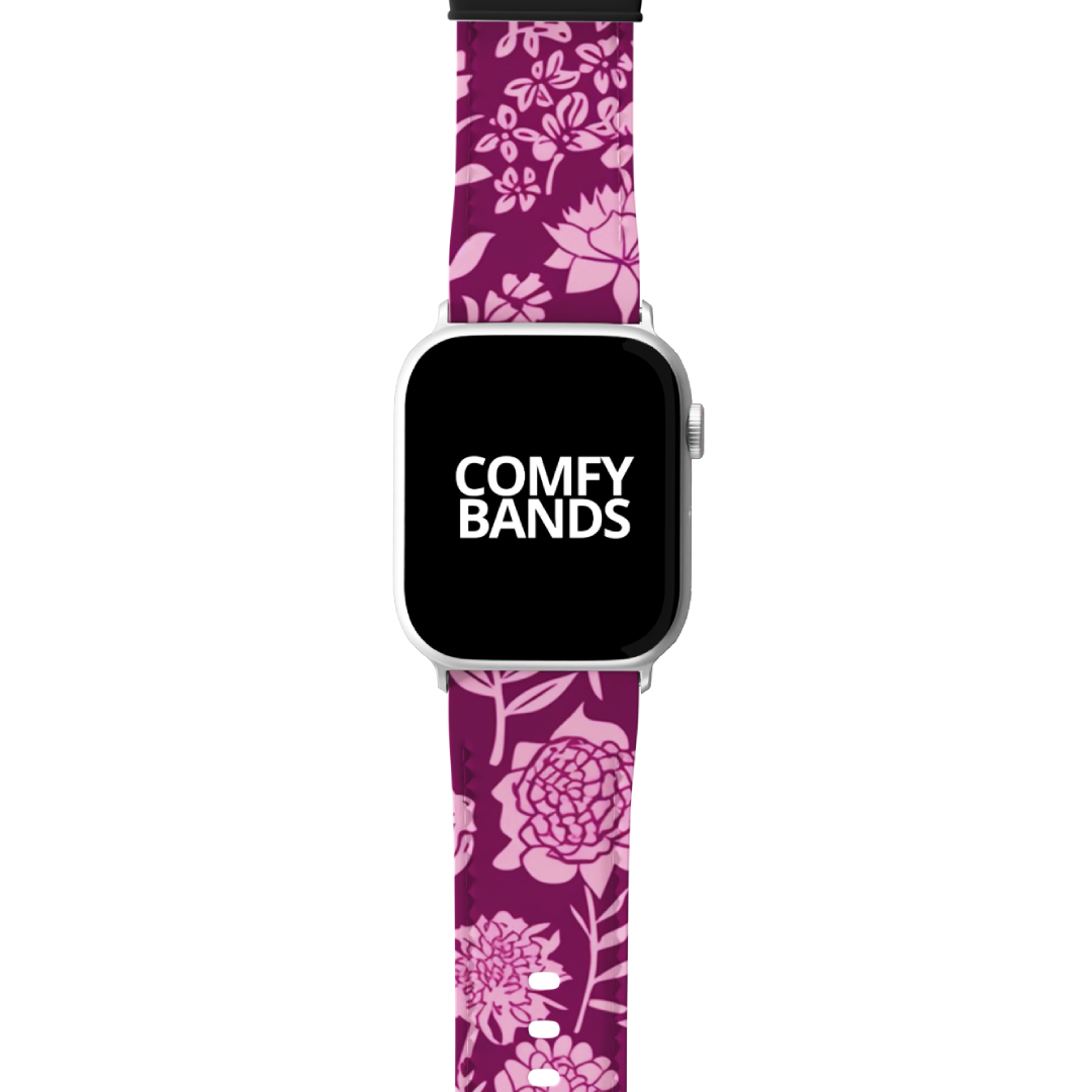 Purple & Pink Botanical Floral Series Band For Apple Watch