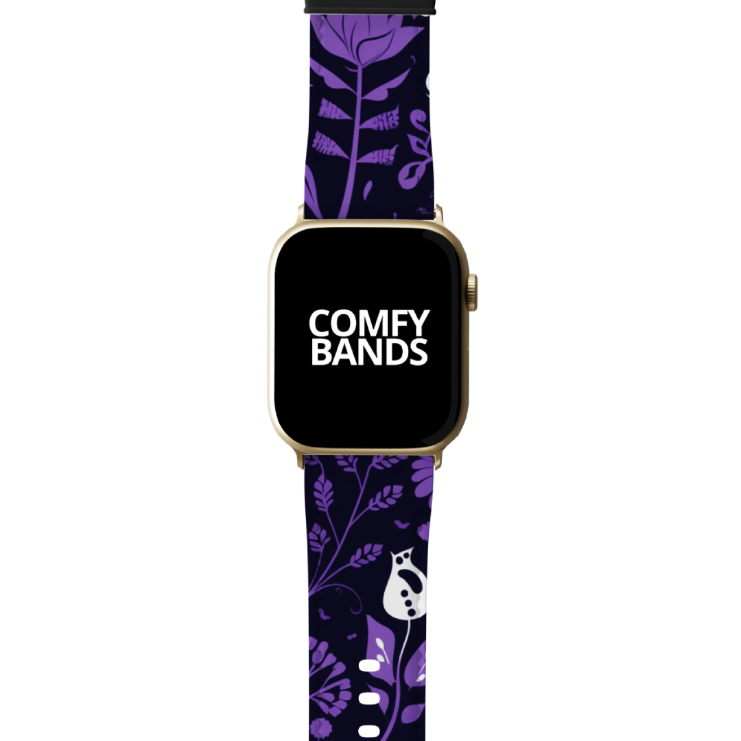 Purple Botanical Floral Series Band For Apple Watch