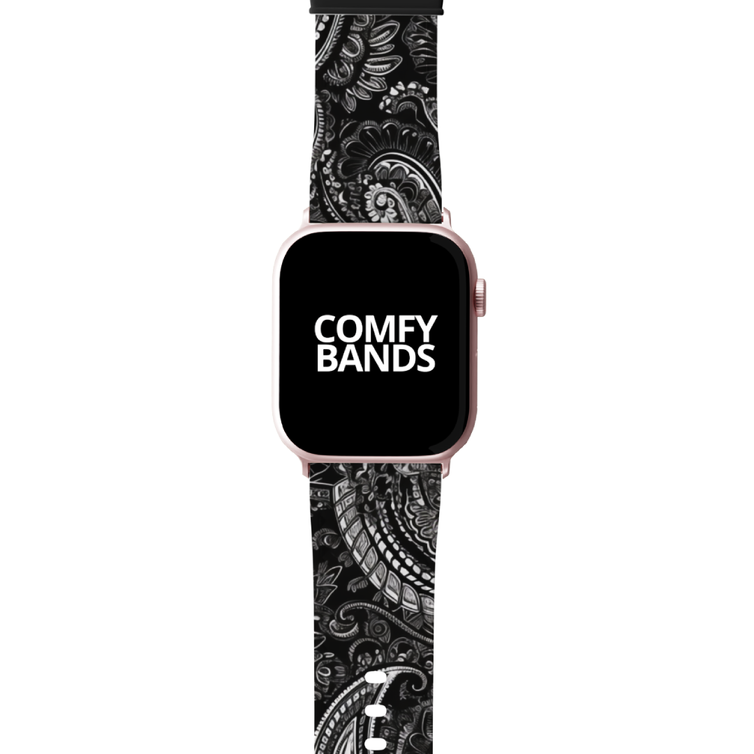 Black Paisley Series Band For Apple Watch