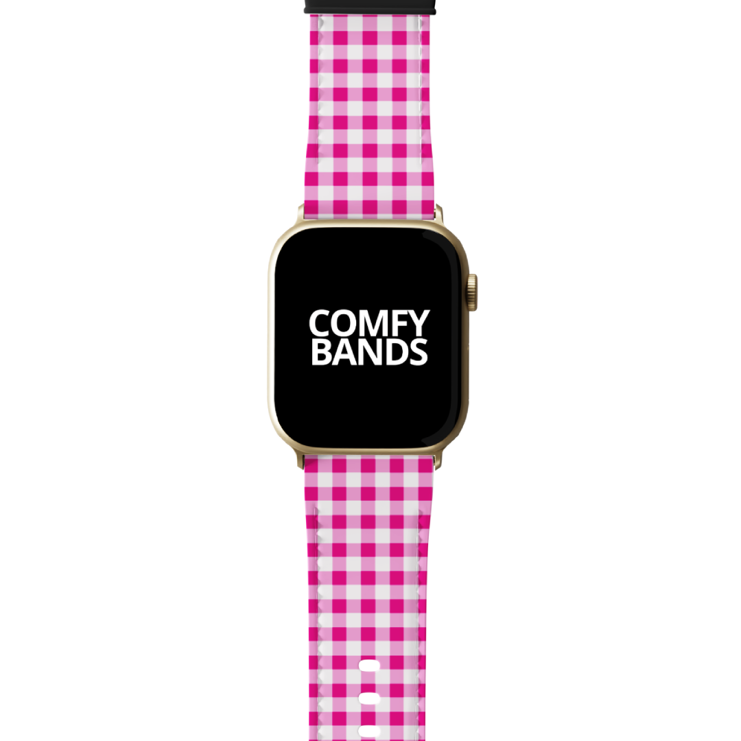 Pink & White Plaid Series Band For Apple Watch