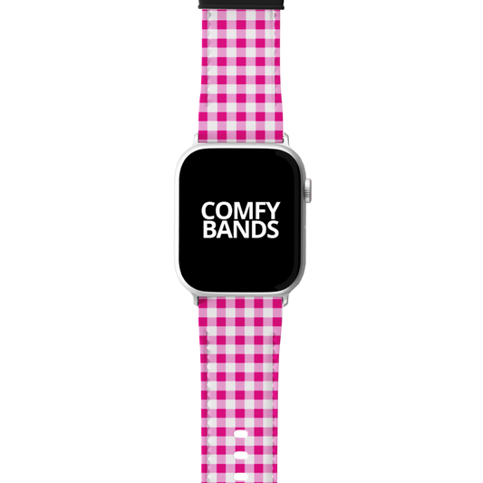 Pink & White Plaid Series Band For Apple Watch