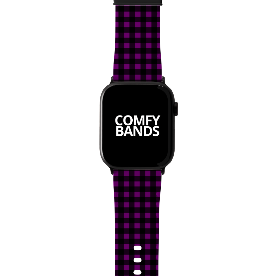 Purple & Black Plaid Series Band For Apple Watch
