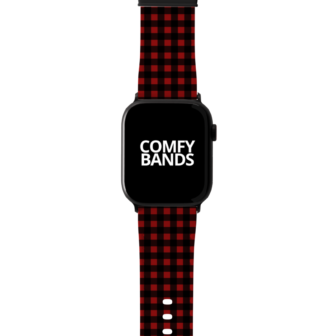 Red & Black Plaid Series Band For Apple Watch