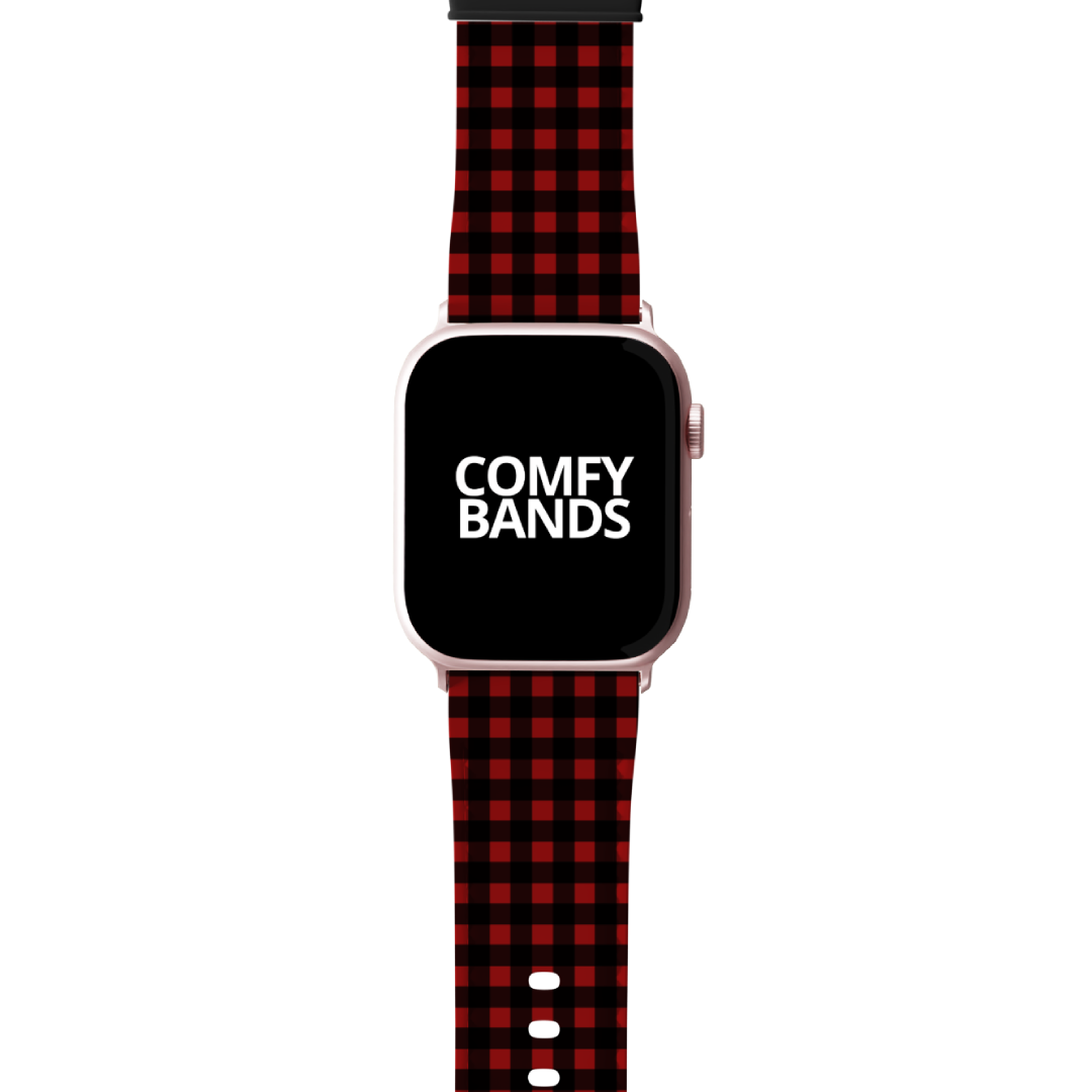 Red & Black Plaid Series Band For Apple Watch