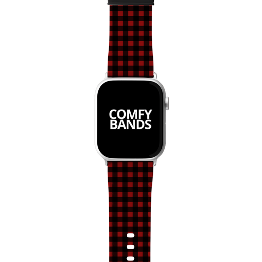 Red & Black Plaid Series Band For Apple Watch