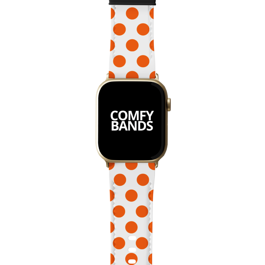 Orange & White Dot Series Band For Apple Watch