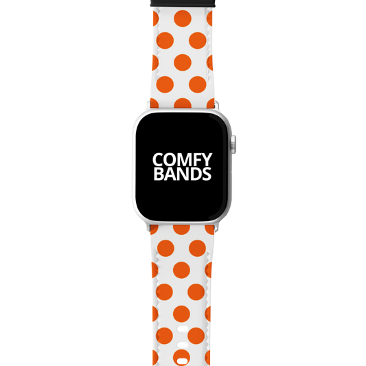 Orange & White Dot Series Band For Apple Watch