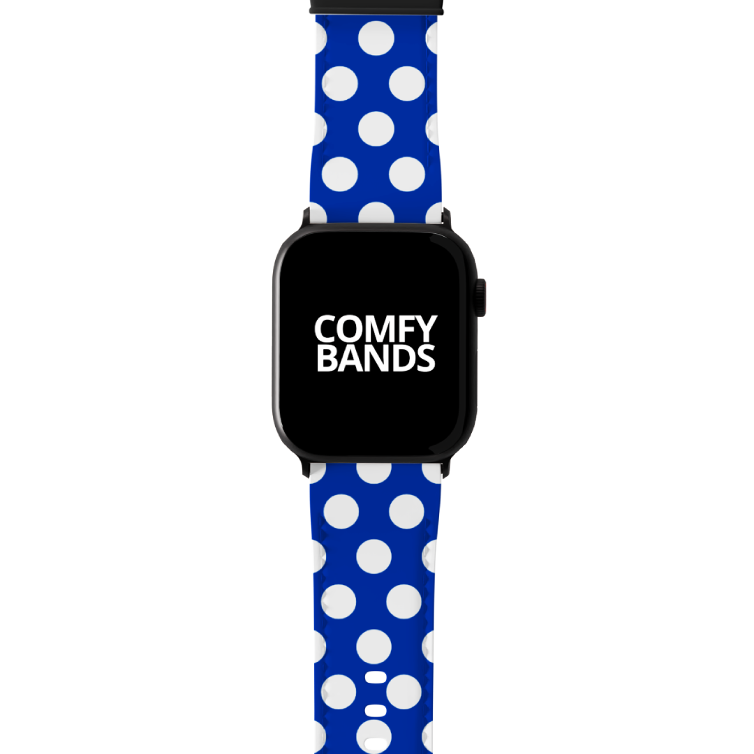White & Blue Dot Series Band For Apple Watch