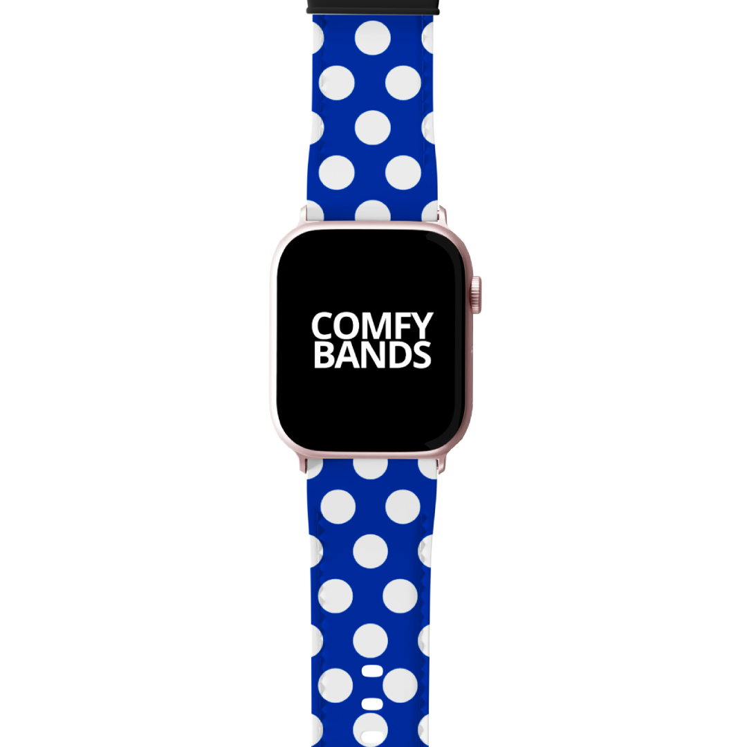 White & Blue Dot Series Band For Apple Watch