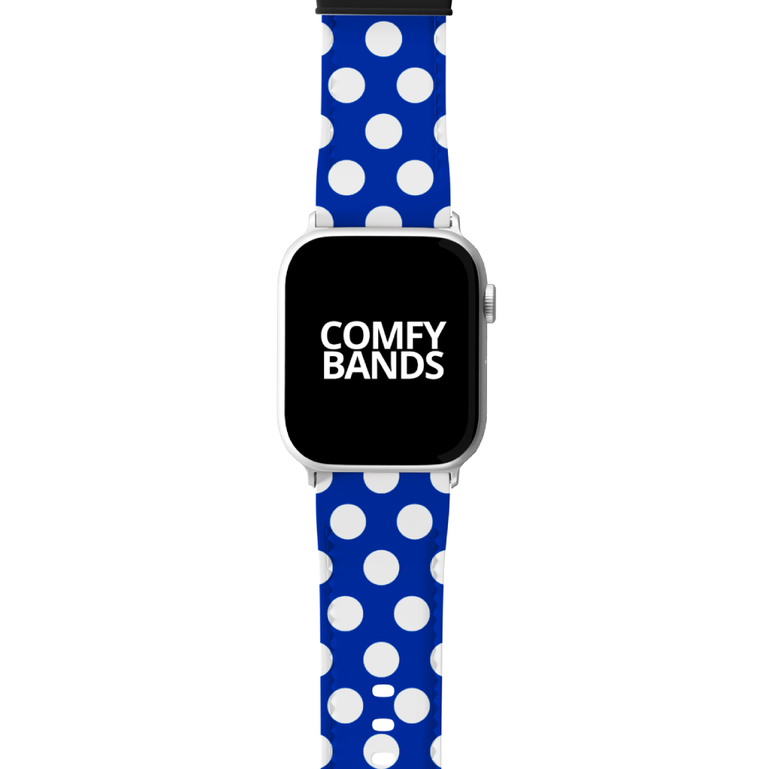 White & Blue Dot Series Band For Apple Watch