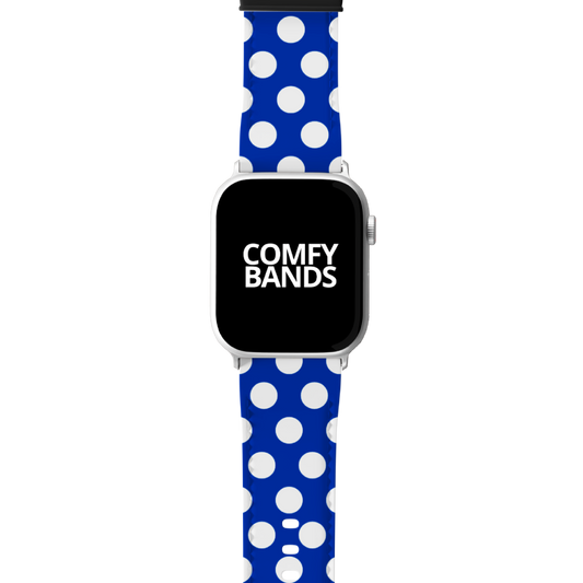 White & Blue Dot Series Band For Apple Watch