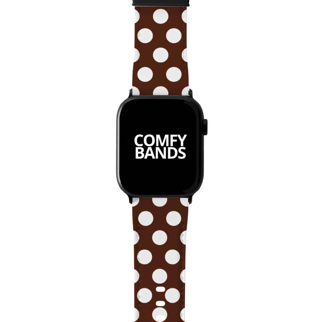 White & Brown Dot Series Band For Apple Watch