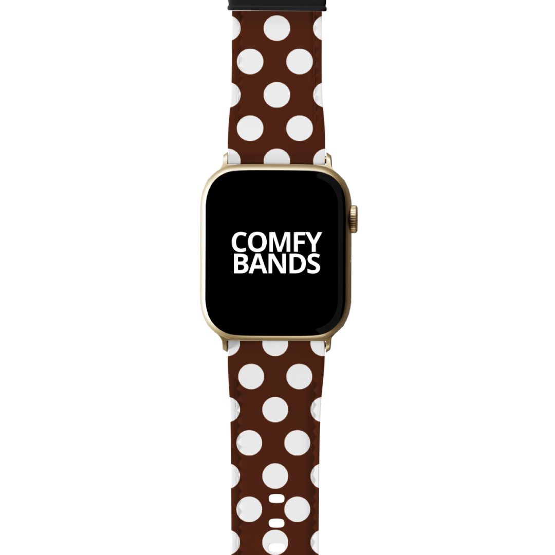 White & Brown Dot Series Band For Apple Watch