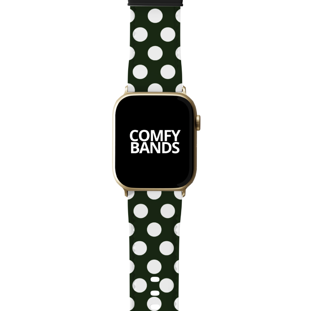 White & Green Dot Series Band For Apple Watch