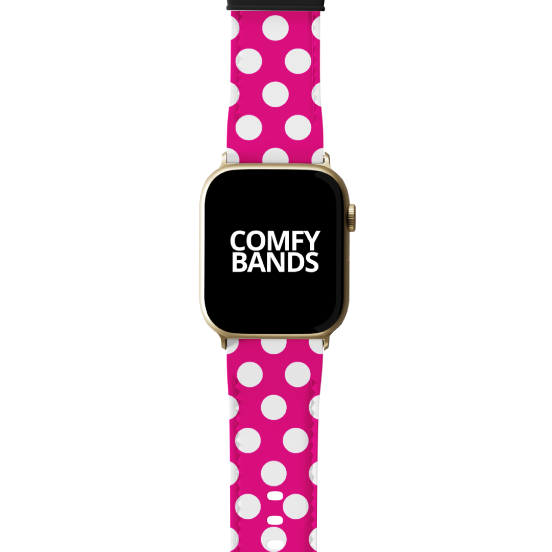 White & Pink Dot Series Band For Apple Watch