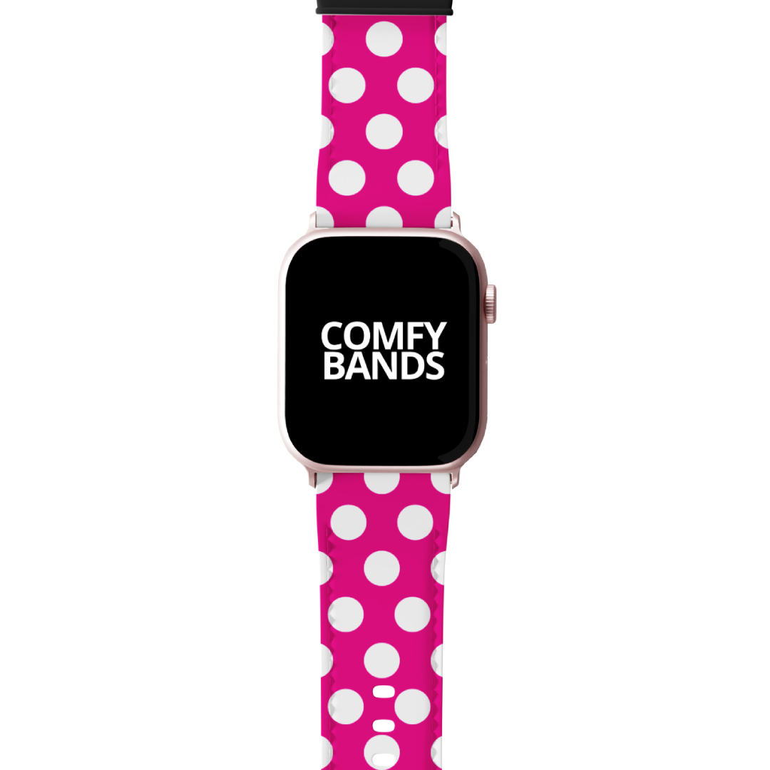 White & Pink Dot Series Band For Apple Watch