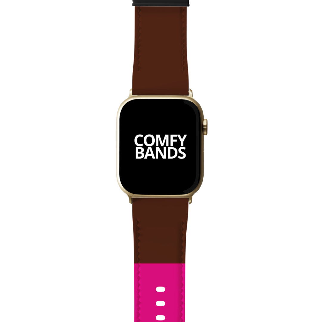 Pink & Brown Color Block Series Band For Apple Watch