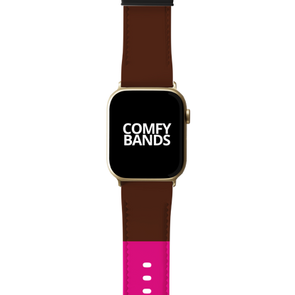 Pink & Brown Color Block Series Band For Apple Watch