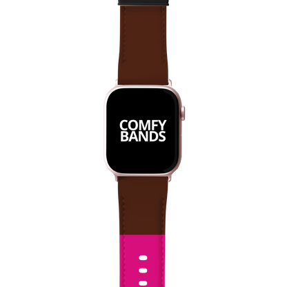 Pink & Brown Color Block Series Band For Apple Watch