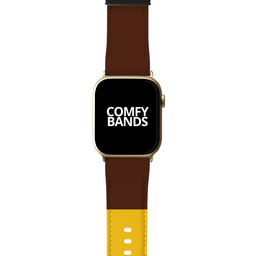 Yellow & Brown Color Block Series Band For Apple Watch