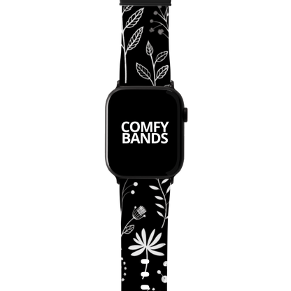 Black Botanical Floral Series Band For Apple Watch