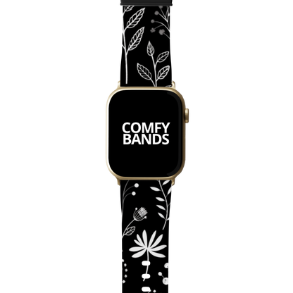 Black Botanical Floral Series Band For Apple Watch