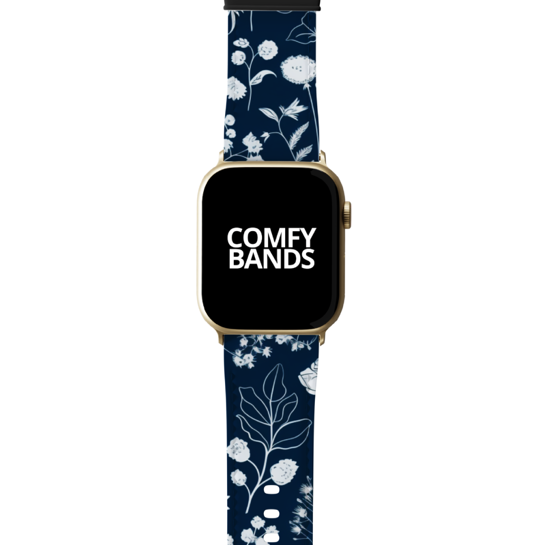 Blue Botanical Floral Series Band For Apple Watch