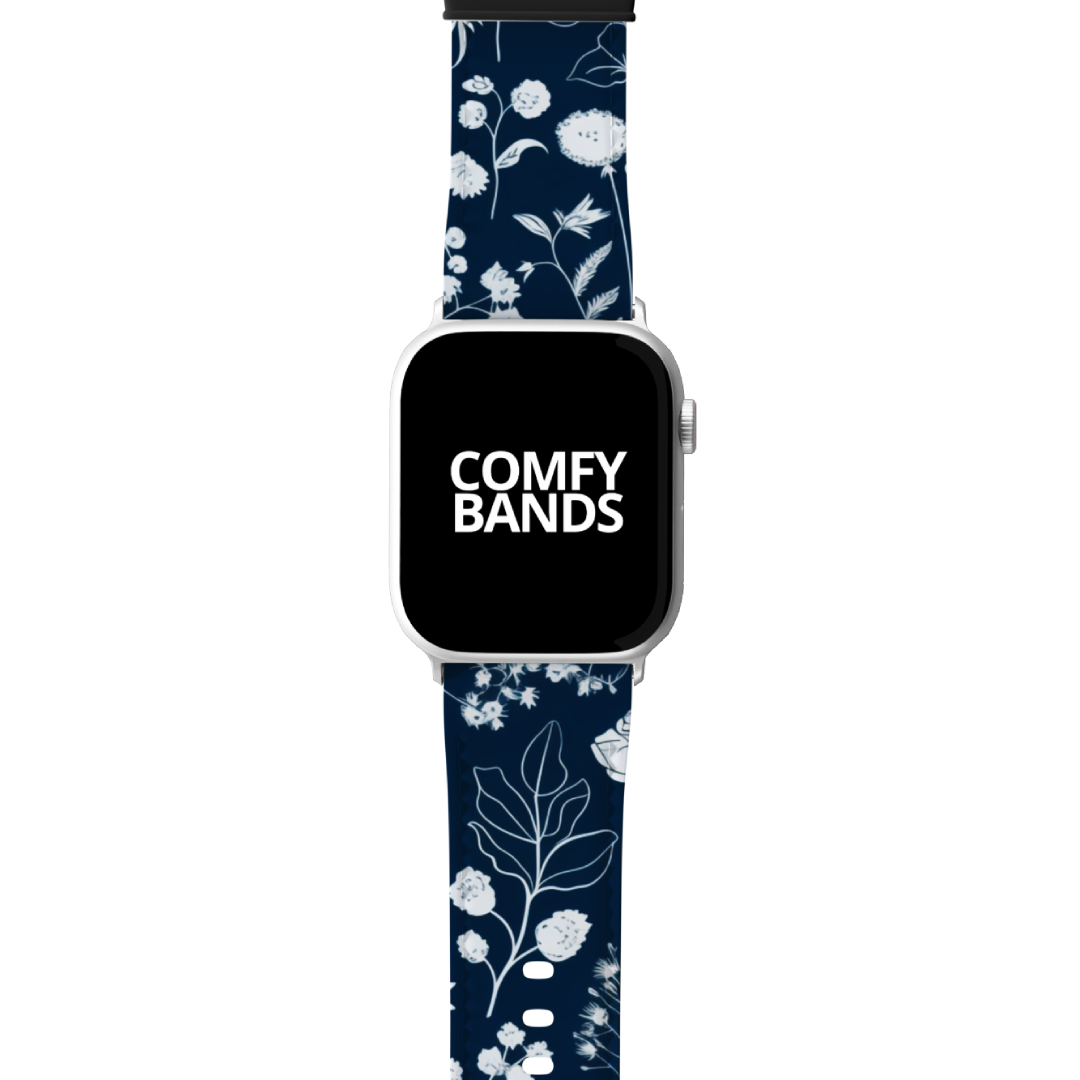 Blue Botanical Floral Series Band For Apple Watch